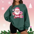 thumbnail image 2 of Lorytime Christmas Crewneck Sweatshirts Women Santa Claus Print Plush Shirt Long Sleeve Pullover Loose Tops, 2 of 5
