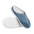 thumbnail image 3 of Lsque Cozy Knitted Blue Chevron Pattern Womens Comfort Cotton on Scuff With Memory Foam and Anti-skid Sole Slipper-46/47, 3 of 7