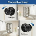 thumbnail image 3 of Bouton de Porte Mat Fonction de Passage Bouton de Porte de Passage pour Hall et Garde-Robe Serrures de Porte Verrouillables Bouton Rond à Bille Style Colonial Poignée de Porte Bouton Ouverture Gauche et Droite, 3 of 6