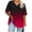 Red, variant on Qiopertar Plus Size V-Neck Short Sleeve T-Shirts for Women Oversized Casual Comfy Solid Color Basic Tops Summer Loose Fit Tees, Red 4XL