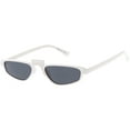 thumbnail image 2 of Geometric Rectangle Sunglasses Square Raised Nose Bridge 52mm (White / Smoke), 2 of 4