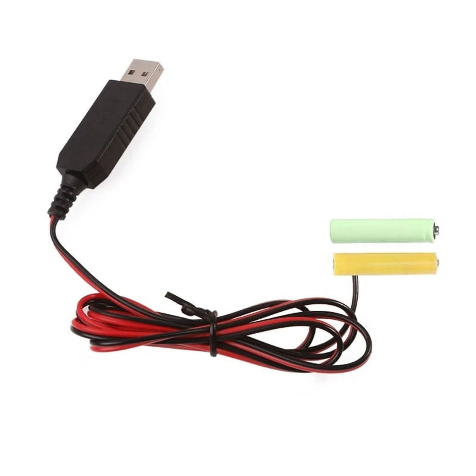 Câble Adaptateur USB Vers 2 Piles AAA – Transforme Un Port USB En Alimentation 3V Pour Télécommandes, Lampes LED, Etc. – 1 Mètre