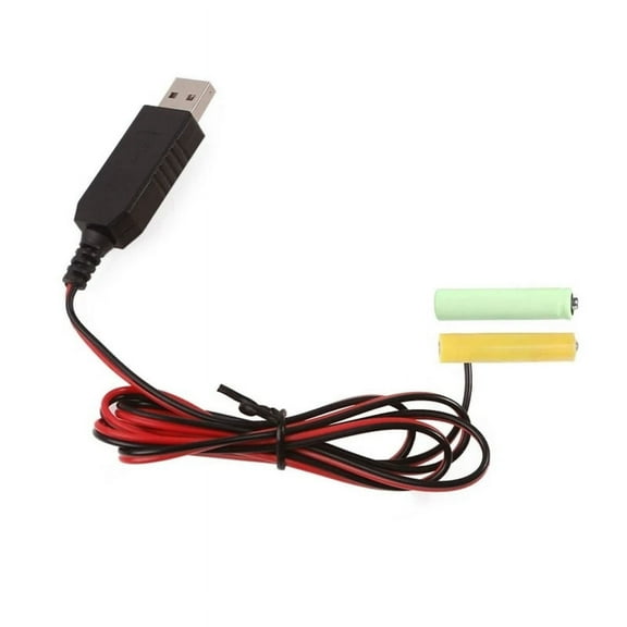 USB 5V to 3V LR03 AAA Dummy Battery Eliminators Cable for Remote Control Radio LED Light 1m