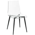 thumbnail image 3 of A La Carte Set of 2 Clear Acrylic Dining Chairs w/Black Metal Base, 3 of 4
