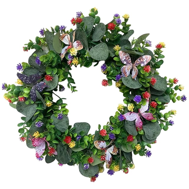 Abbracc Spring and Summer Wreath Eucalyptus Leaves Wreath for Party Celebration Home