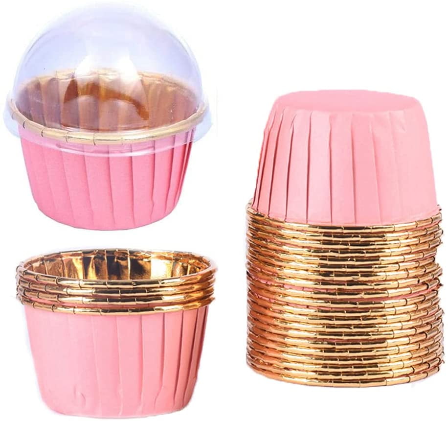 Aluminum Foil Cupcake,50pcs Aluminum Foil Baking Cups,Aluminum Foil Disposable Cupcake Liners