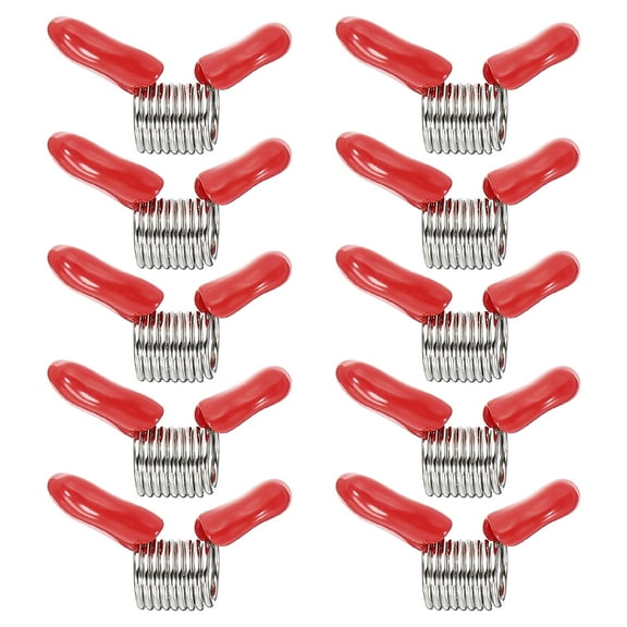 Uxcell Bead Stopper, 10 Pcs 0.28" Dia Bead Wire End Bead Clamps with Handle, Red