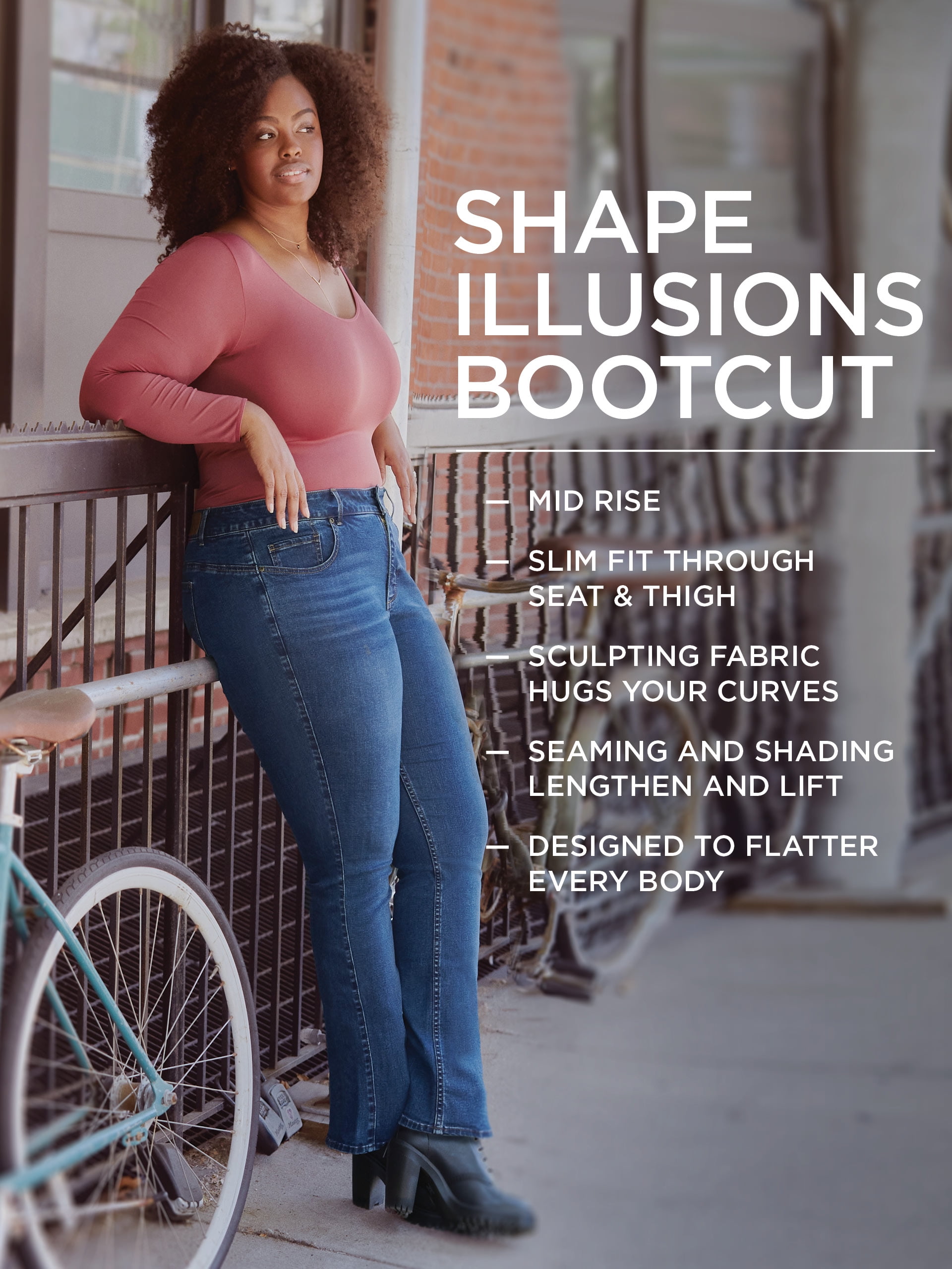 Lee Women's Shape Illusions Mid-Rise Bootcut Jean