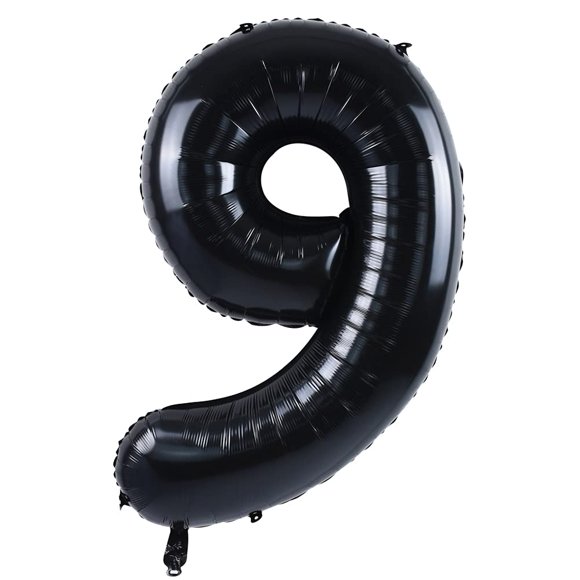 TONIFUL Ballons Grands Chiffres Noirs de 40 Pouces0-9, Ballons Chiffres 9 Numériques 9 à l'Hélium, Ballons en Mylar en Feuille Grands Chiffres pour Fournitures et Décorations de Fête d'Anniversaire