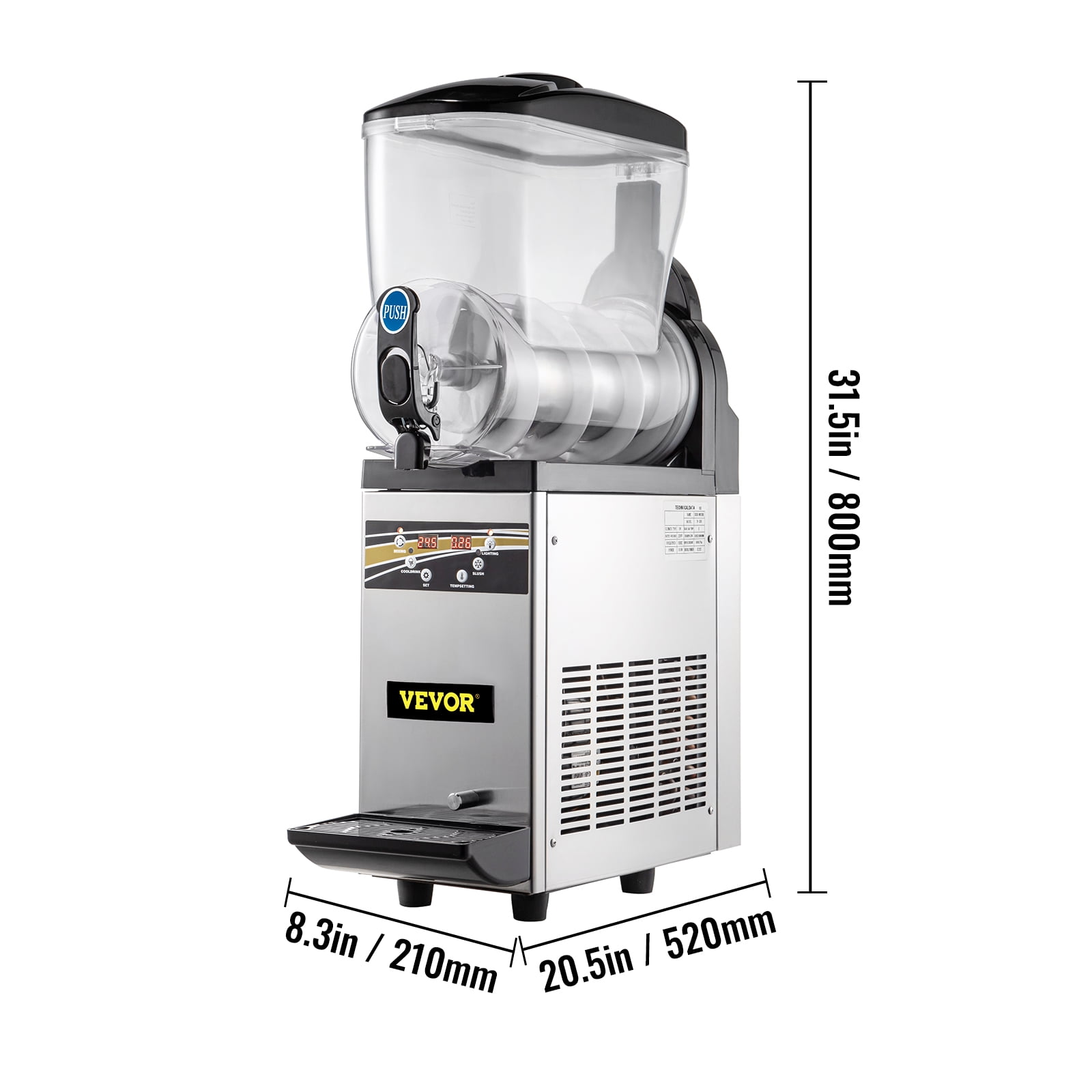 Leacco Commercial Slushie Machine, 15L Frozen Drink Margarita Machine Smoothie Slushy Maker 110V, 500W, 4 Gallon