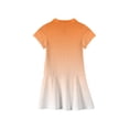 thumbnail image 4 of CCRFTGI Girls Polo Dress Size 6-7 Short Sleeve School Uniform Casual Gradient Pleated Flare Skater Polo Dresses Summer Button Collared Picque Polo Dress Orange 5-6 Years, 4 of 5