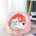 thumbnail image 4 of Cat Beds for Indoor Cat Pet Beds for Cats and Small Dogs Cat Bed Cave Pet Plush Tent House for Cats Kitten Dogs Puppy and Rabbit Pink Sizes-M, 4 of 6