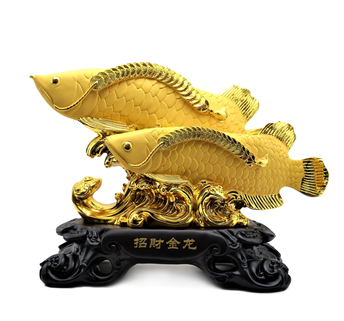 14" Large Size Feng Shui Golden Wealth Arowana (Golden Dragon Fish