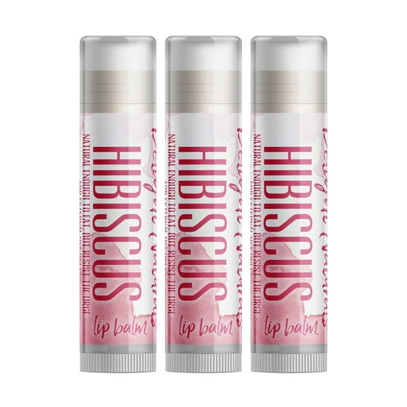 Delight Naturals Hibiscus Lip Balm - 3 Pack