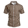 thumbnail image 4 of Guluxicc Men's Striped Shirts Button Down Short Sleeve Shirts for Everyday Wear Summer Casual Outfits, 4 of 5