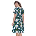 thumbnail image 2 of Horeoi Sweet Dream Lamb Print Women's Short Sleeve Dress Breathable Polyester-Spandex All-Over Print A-Line Side Pockets Elastic Waist, 2 of 6