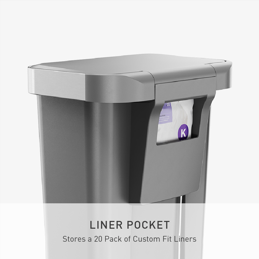 simplehuman 12-Gallon Step Trash Can, Grey photo 5