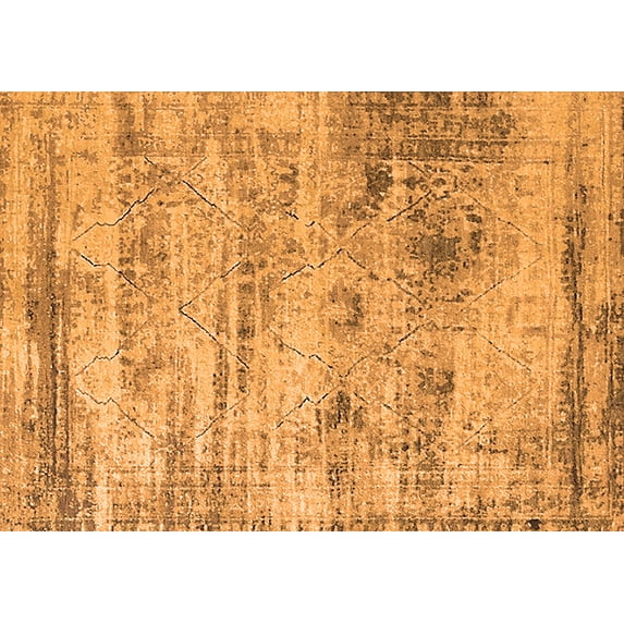 Ahgly Company Indoor Rectangle Oriental Orange Industrial Area Rugs, 2' x 5'