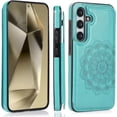thumbnail image 6 of Design for Galaxy S24 5G Case with Credit Card Holder Slot PU Leather Wallet Phone Cases Stand Kickstand Durable Shockproof Protective Cover for Samsung S 24 Women Men 6.1 inch Green, 6 of 6