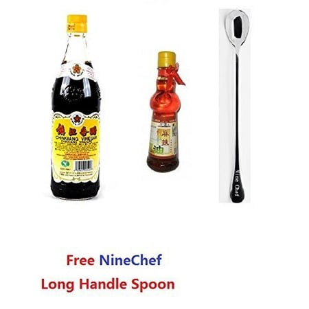 Spicy King (Chuan Ba Wang) Sichuan Peppercorn and Chili oil 150ml + Chinkiang Vinegar (Pack of 1) + One NineChef