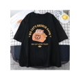 thumbnail image 1 of Camiseta gráfica "Big Cat Loves Toast" para hombre: 100 % algodón, informal y cómoda, de manga corta, perfecta para primavera/verano., 1 of 6