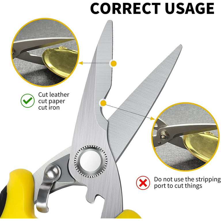 Multipurpose Industrial Scissors Heavy Duty - Scissors All Purpose Cutter,6  in 1