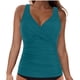 thumbnail image 1 of Trajes de Baño de Bikini de Mujer sin Mangas Sólido Empujado Acolchado de Baño Superior, Cuello en V Profundo Envoltura de Textura, Poliéster Spandex, 1 of 5
