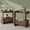 Walnut, variant on UGTOO Mid-Century Modern Nightstands Set of 2, Walnut Wood End Tables with Glass Top & Fluted Drawer, C-Shaped Bedside Tables for Bedroom