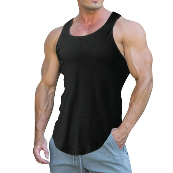 Sngxgn Men's Workout Tank Tops Gym Sleeveless Shirts V Neck Bodybuilding Tee Shirt(Black,XXXL)