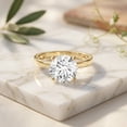 thumbnail image 4 of Rosec Jewels IGI Certified Lab Grown Diamond Solitaire Engagement Ring - 5 Carat - Big Diamond Ring for Women - E-VS1 Grade, 10K Yellow Gold, US 10.00, 4 of 8