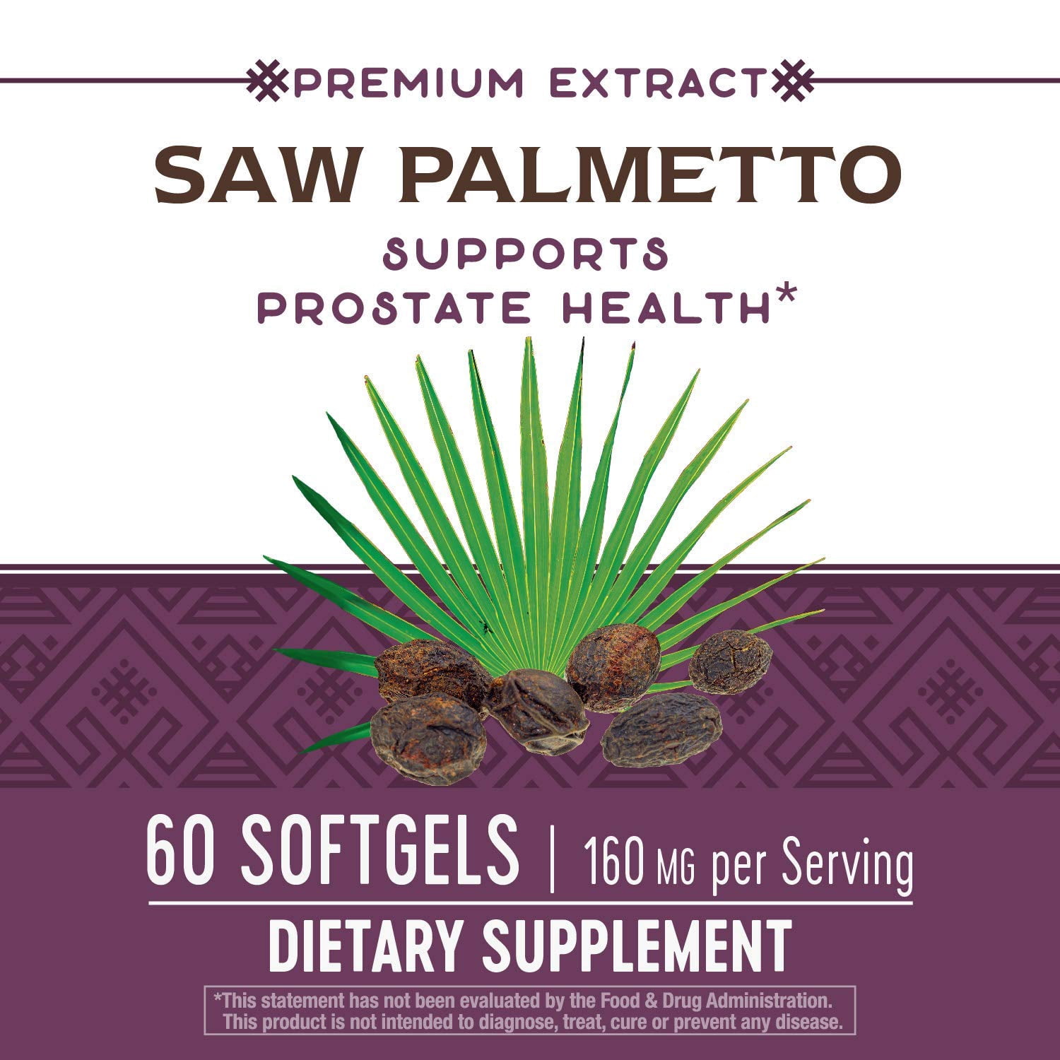 NATURE'S WAY SAW PALMETTO EXTRACT, 60 SGEL- 3 Pack