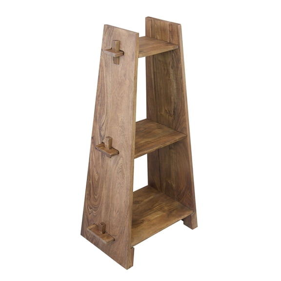 Solid Acacia Wood 3 Tier A-Frame Bookcase