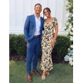 thumbnail image 3 of Merokeety Womens Summer Dresses Square Neck Mesh floral Graduation Maxi Dress Apricot xl, 3 of 8