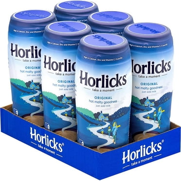 Horlicks Original Malted Milk Powder, Beverage Mix From England, Free of Artificial Colors, Sweeteners, and Preservatives, 500 Gram (Pack of 6)