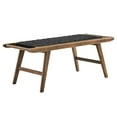 thumbnail image 2 of Modway Saoirse 17.5" Woven Rope & Wood Bench in Walnut and Black, 2 of 8