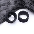 thumbnail image 3 of A Pair of Ultra Flexible Flat Black Silicone Double Flared Tunnel Plug, 3 of 5