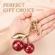 thumbnail image 4 of Cherry Key Chain Bag Charm Pendant for Women, Red Handbag Accessory for Purses, Wallets, and Backpacks, 4 of 5