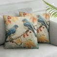 thumbnail image 2 of Nawypu  Pillow Cushion Case Blue Birds with Berries Square Decorative Throw Pillow Covers Spring Outdoor Bird Flower Bed Throw Pillows for Couch Bed Living Room Car 2pc, 2 of 6