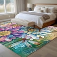 thumbnail image 4 of 5'x8' Area Rugs, Purple Spring Floral Indoor Outdoor Area Rug for Living Room Bedroom, Watercolor Summer Botanical Farmhouse Washable Bathroom Rugs Kitchen Floor Carpet Mats Home Decor Aesthetic, 4 of 8