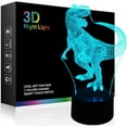 thumbnail image 3 of Epicgadget 3D Remote Night Light for Kids, Touch Control Optical Illusion Visualization LED Night Stand Light 7 Colors Changing with Remote Control Nightstand Lamp Christmas Gifts (Dinosaur), 3 of 4