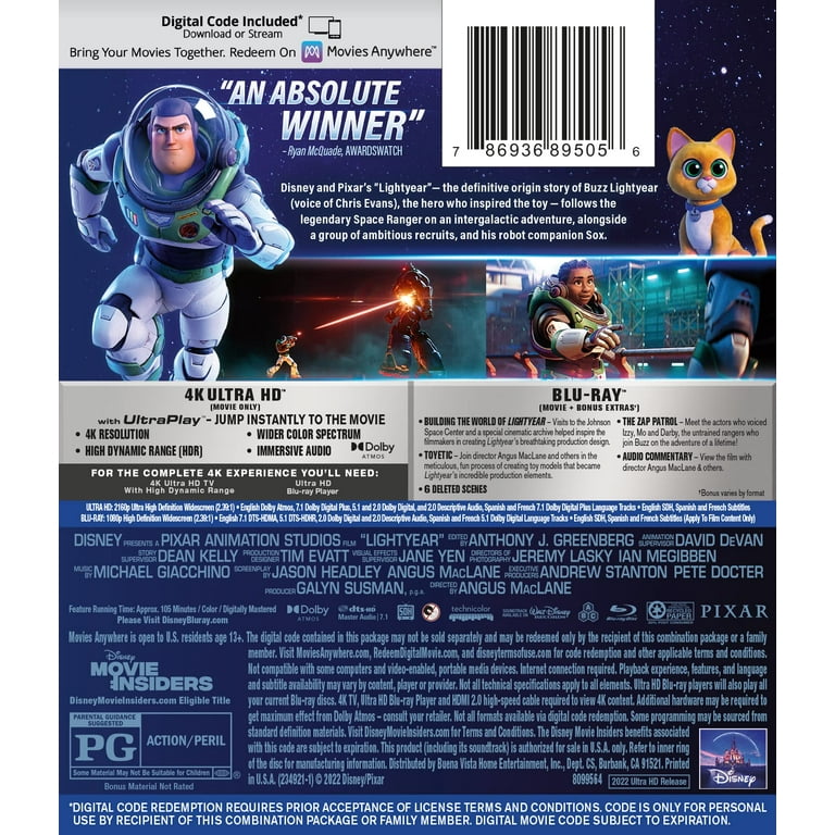 Disney Pixar's Lightyear: Buzz Origin Story 4K Ultra HD, Blu-ray