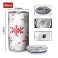 thumbnail image 4 of 20oz Coffee Tumblers White Christmas Snowflake Pattern Stainless Steel Vacuum Insulated Travel Tumbler Coffee Cups Mug with Lid and Straw with Cleaning Brush for Cold & Hot Drinks, 4 of 5