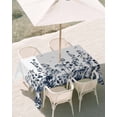 thumbnail image 3 of 54x80 Inch Outdoor Tablecloth with Umbrella Hole Zipper Rectangle Blue Botanical Rectangular Tablecloths Outside Waterproof Dragonfly Flower Leaf Retro Ink Style Patio Table Cover for Picnic Party, 3 of 8