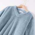 thumbnail image 5 of Pajamas for Women Long Sleeve Robe Bathrobe Solid Color Plush Nightgown Lengthened Warm Double Pockets Hoodless Pajamas Blue M, 5 of 6