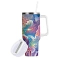 thumbnail image 2 of Unicorn with Stars Tumbler with Handle and Straw Insulated Travel Mug Reusable Stainless Steel Water Bottle 40 oz, 2 of 8