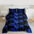 thumbnail image 3 of Manfei Romantic Blue Rose Bedding Comforter Set, Western Valentines Day Twin Comforter Sets, Teens Adult Men Women Reversible Bedding Set, Luxury Bedroom Decor, 2-Piece, 3 of 9
