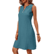 thumbnail image 1 of Vestidos de Verano para Mujer, para Vacaciones en la Isla, Sin Mangas, Cuello en V, Túnica Informal para Playa. Azul Mar L, 1 of 10