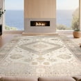 thumbnail image 2 of Design&I 8'x10' Washable Area Rug Beige Boho Solid Faded Tonal Minimalist Heathered Subtle Speckled for Dining Room, Large Office, Lounge, Snag-Free, 2 of 7