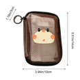 thumbnail image 3 of Cute Mesh Makeup Pouch, Waterproof Cosmetic Bag, Portable Travel Case, Separate Compartments and Built In Key Ring for Lipstick Storage, Beauty Travel, and Daily Organization., 3 of 6