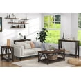 thumbnail image 5 of Farmhouse Coffee Table, Rustic Vintage Living Room Table with Shelf, 40 Espresso, 5 of 15